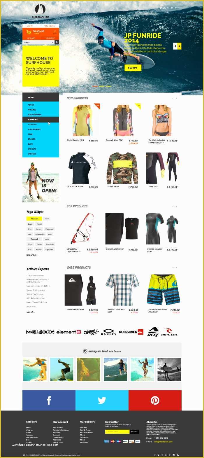 Free Ecommerce Store Template Of Surfhouse – Psd Template