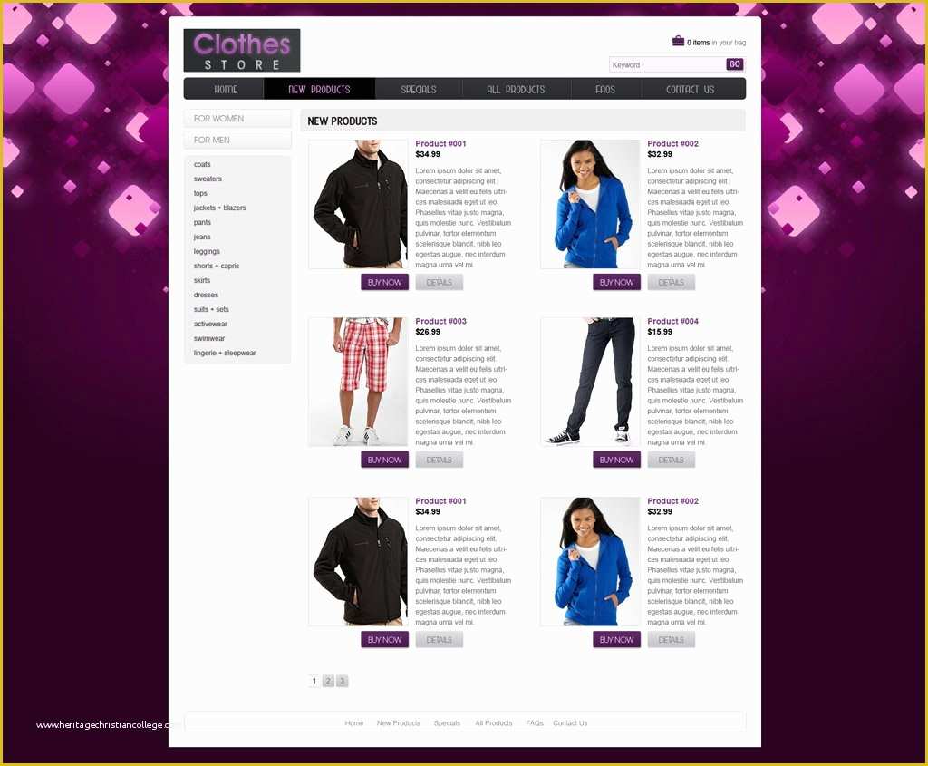 Free Ecommerce Website Templates Of Shopping Website Template