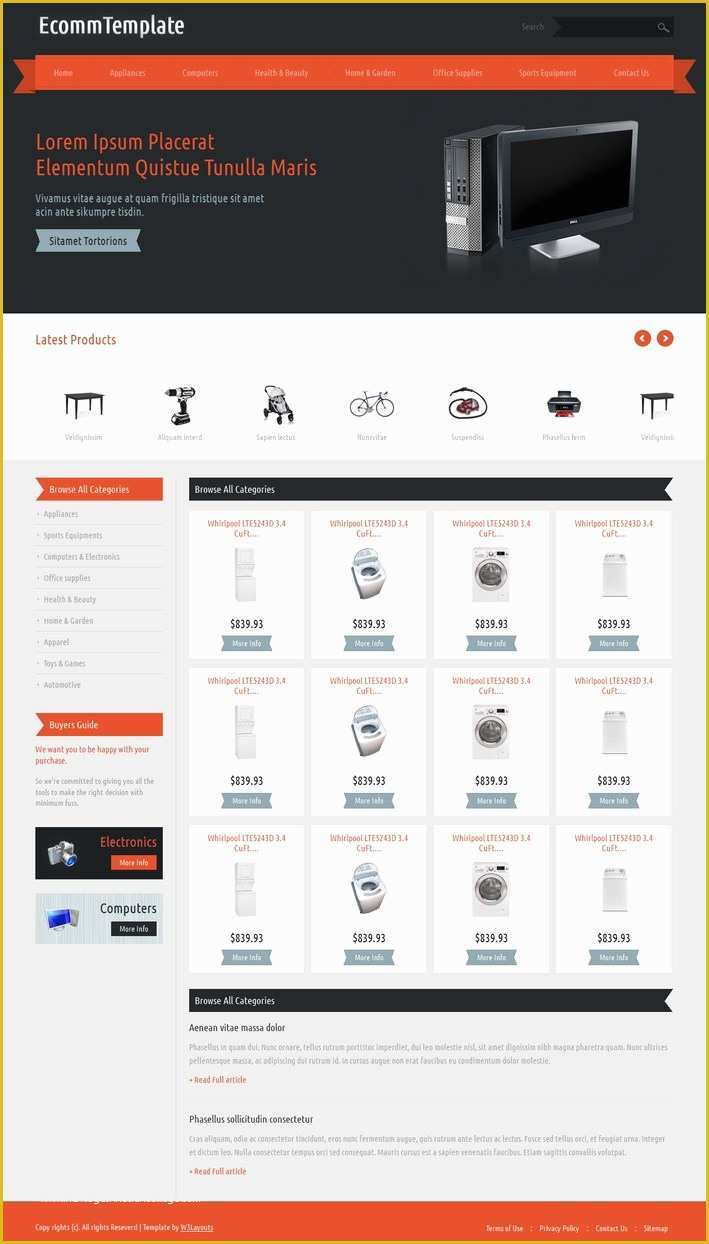 Free Ecommerce Website Templates Shopping Cart Download Of Free Template E Merce with Responsive Design