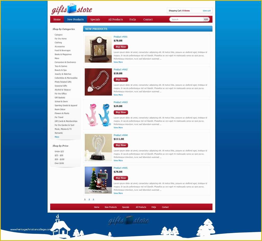 Free Ecommerce Website Templates Shopping Cart Download Of Gifts Shopping Web Template