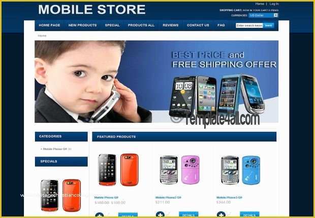 Free Ecommerce Website Templates Shopping Cart Download Of Mobile Shop Website Templates Free Download Popteenus