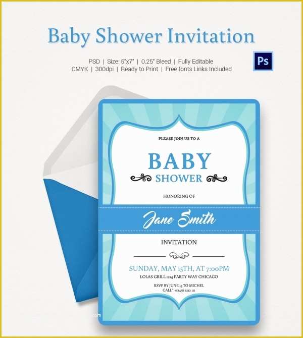 Free Editable Baby Shower Invitation Templates Of Baby Shower Invitation Template 22 Free Psd Vector Eps