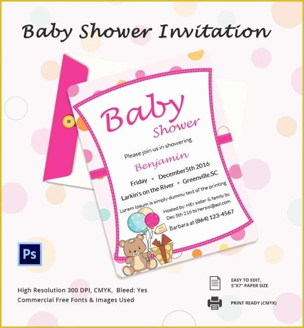 Free Editable Baby Shower Invitation Templates Of Baby Shower Invitation Template 22 Free Psd Vector Eps