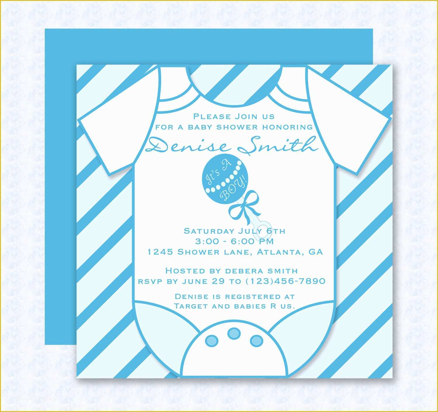 Free Editable Baby Shower Invitation Templates Of Blue Esie Baby Shower Invitation Editable Template