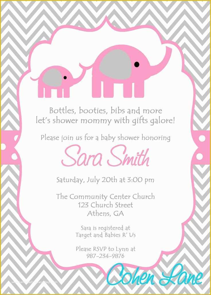 Free Editable Baby Shower Invitation Templates Of Elephant Baby Shower Invitation Templates Yourweek