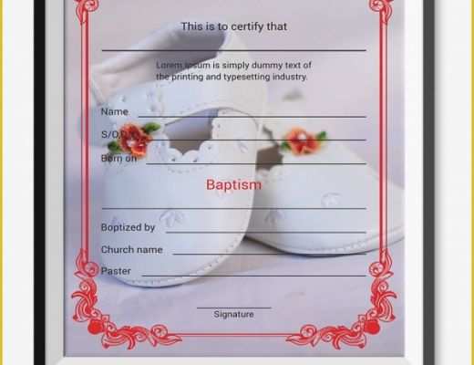 Free Editable Baptism Certificate Template Of 20 Baptism Certificates