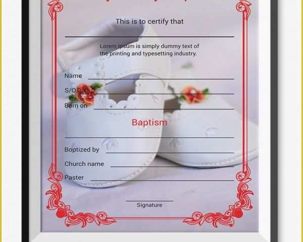 Free Editable Baptism Certificate Template Of 20 Baptism Certificates