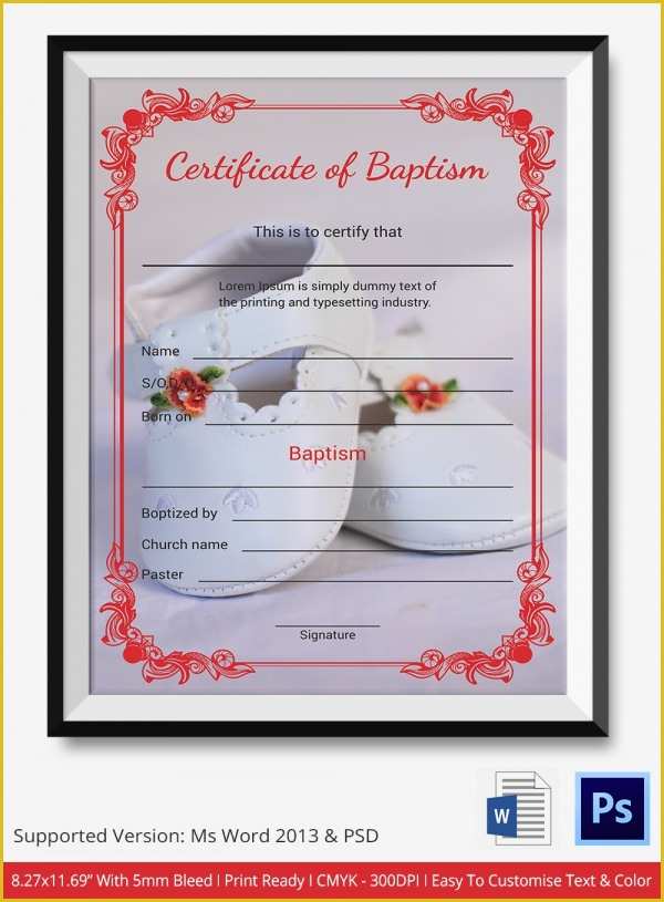 38 Free Editable Baptism Certificate Template