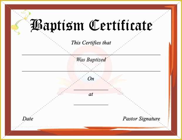 Free Editable Baptism Certificate Template Of 43 formal and Informal Editable Certificate Template