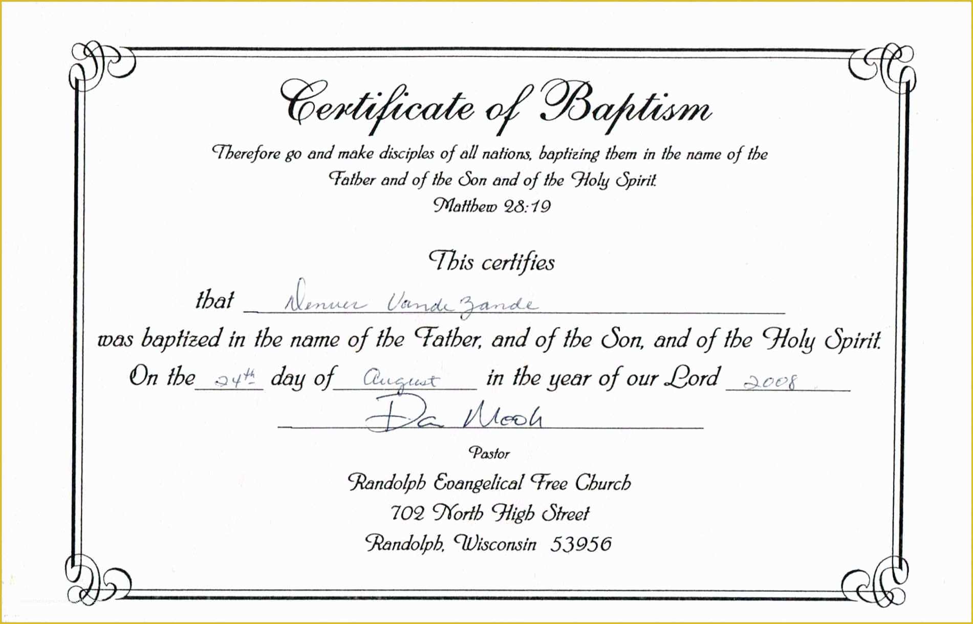 Free Editable Baptism Certificate Template Of Certificate Baptism Certificate Baptism Certificate