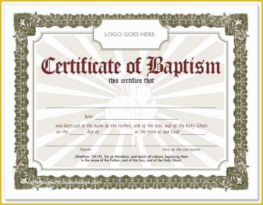 Free Editable Baptism Certificate Template Of Editable Baptism Certificate Template