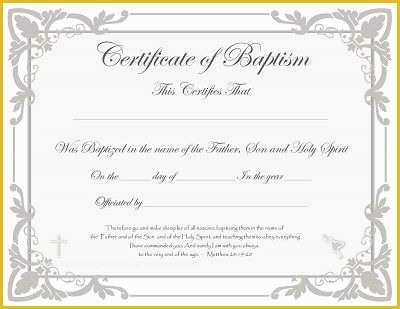 Free Editable Baptism Certificate Template Of Free Baptism Certificate Templates