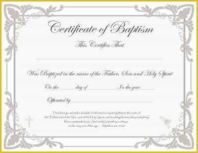 Free Editable Baptism Certificate Template Of Free Baptism Certificate Templates