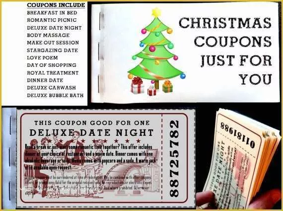 Free Editable Coupon Template Of Christmas Love Coupons for Him or Her Love Coupon Booklet