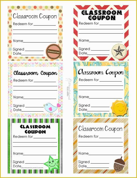 Free Editable Coupon Template Of Classroom Coupons Updated