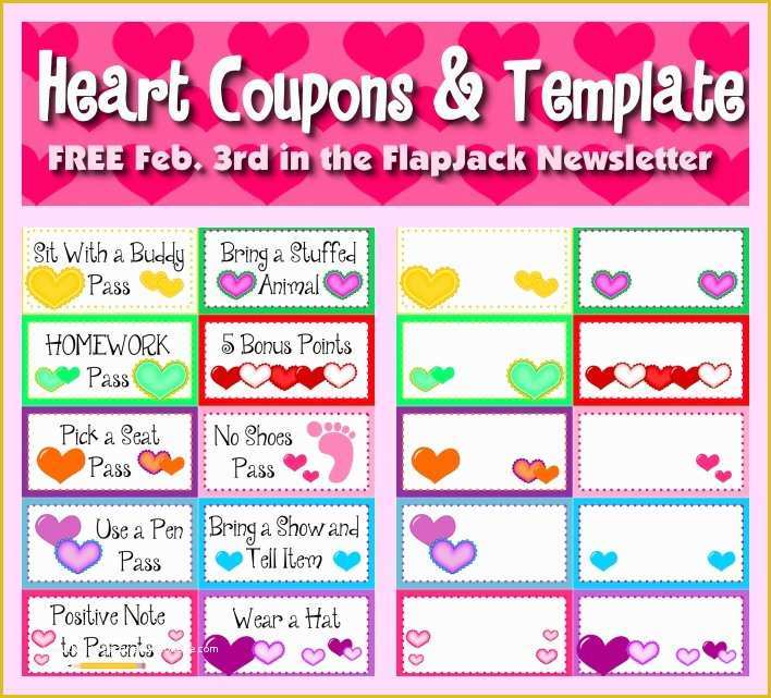 Free Editable Coupon Template Of Free Heart Behavior Coupons and Editable Template In