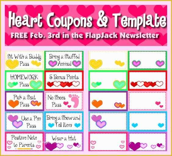 Free Editable Coupon Template Of Free Heart Behavior Coupons and Editable Template In