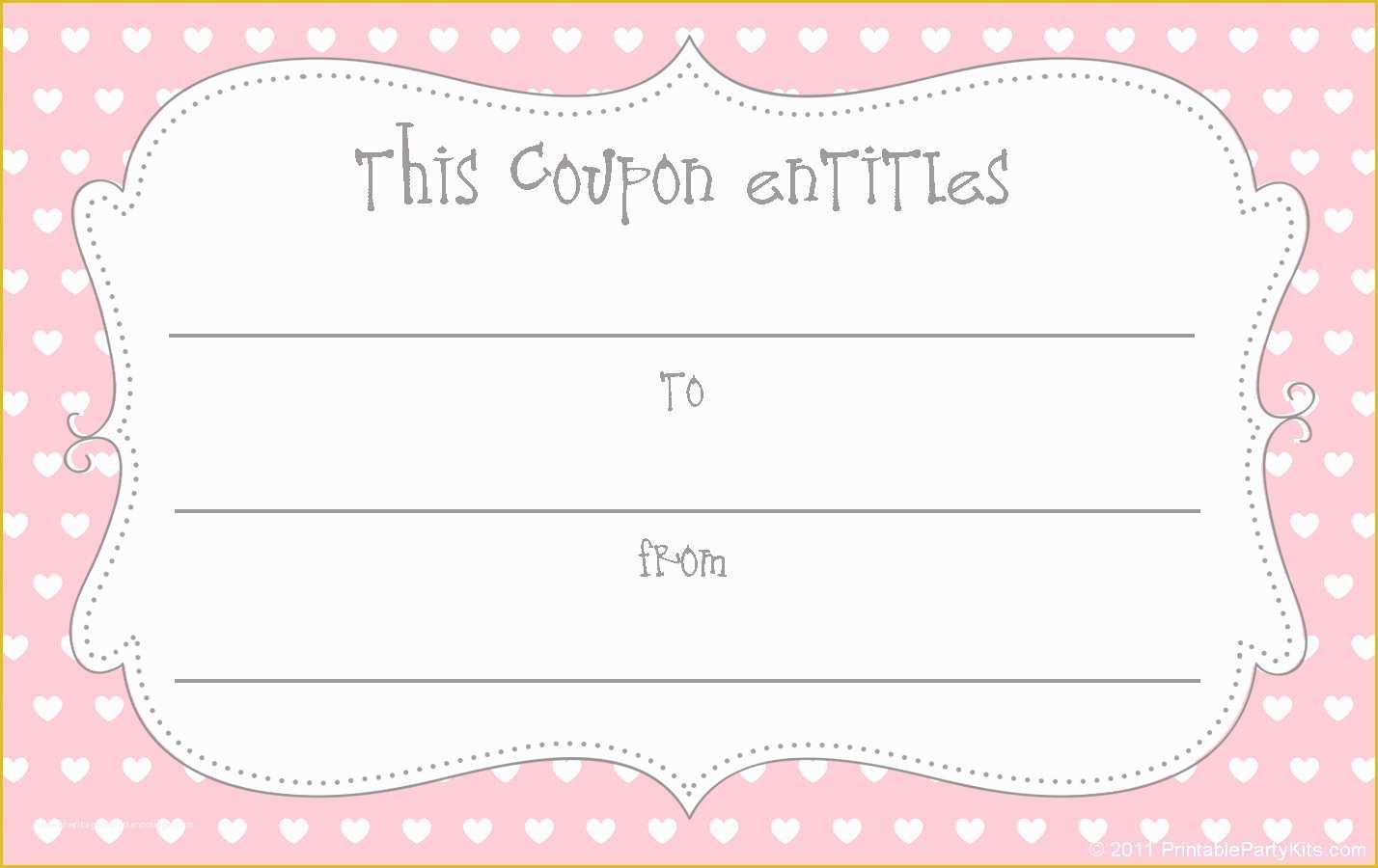 Free Editable Coupon Template Of Free Printable Love Coupons