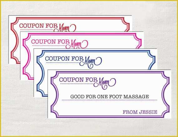Free Editable Coupon Template Of Instant Editable Coupons for Mom Printable Great Mother S