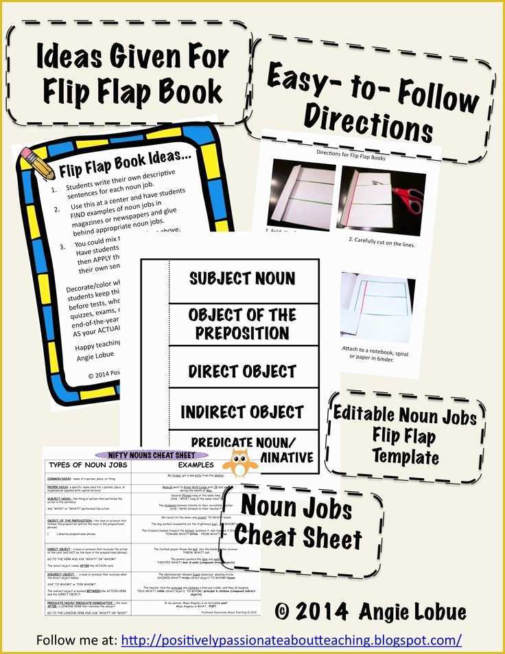 Free Editable Flip Book Template Of Interactive Noun Jobs Flip Flap Book Template and Noun