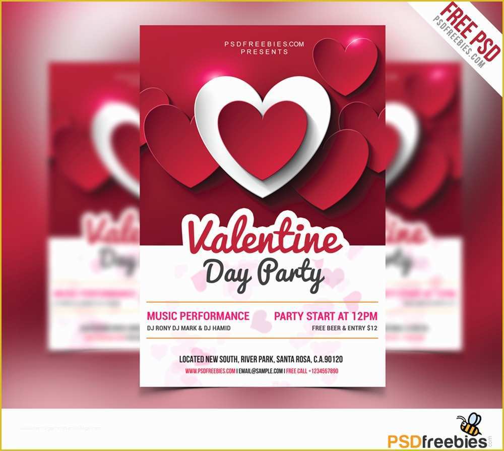 Free Editable Flyer Templates Of Valentine Day Party Flyer Free Psd