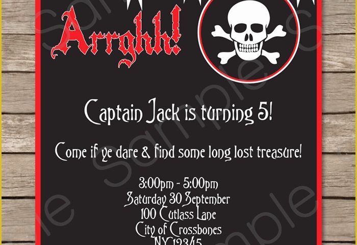 Free Editable Invitation Templates Of Free Editable Pirate Invitation