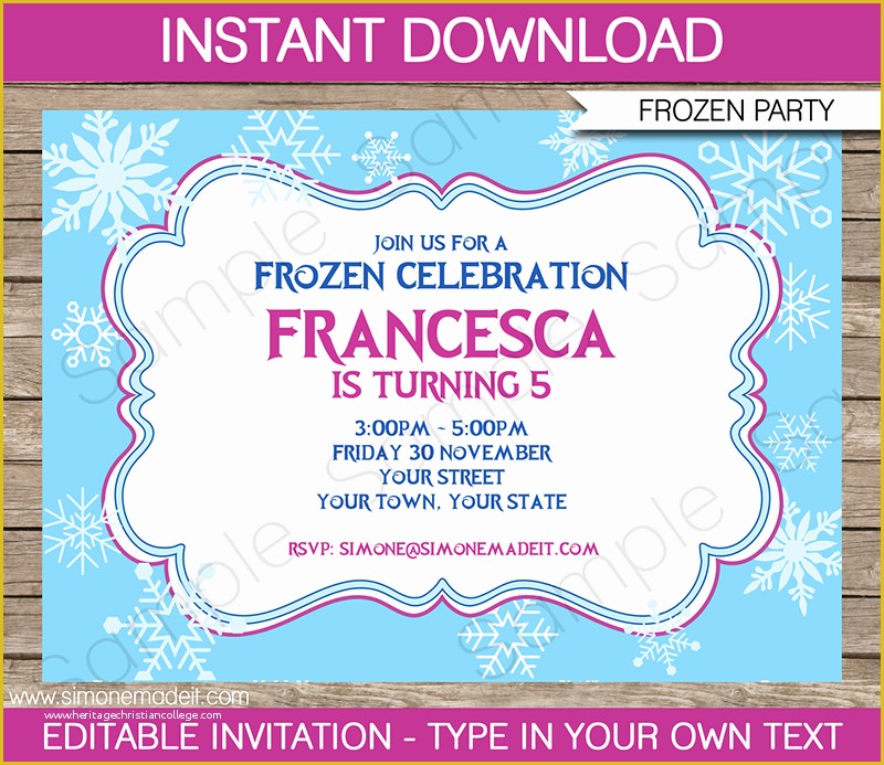 Free Editable Invitation Templates Of Frozen Invitation Template