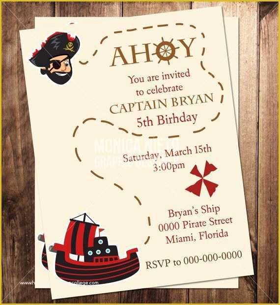 Free Editable Invitation Templates Of Pirate Invitation Template Invitation Template