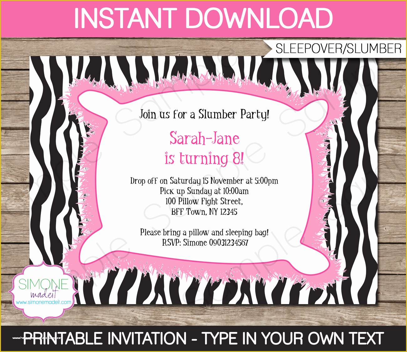 Free Editable Invitation Templates Of Slumber Party Invitations Template