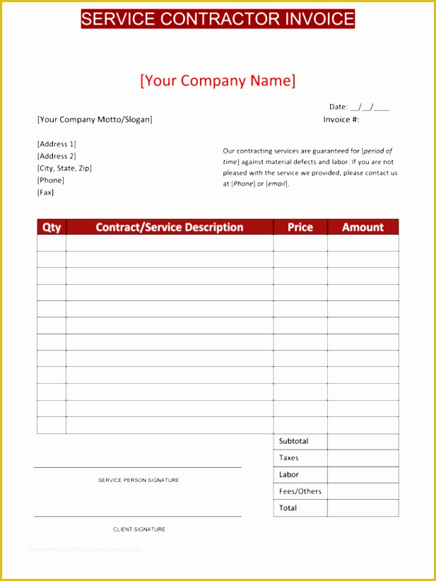 Free Editable Invoice Template Pdf Of 10 Contractor Invoice Template Editable Sampletemplatess