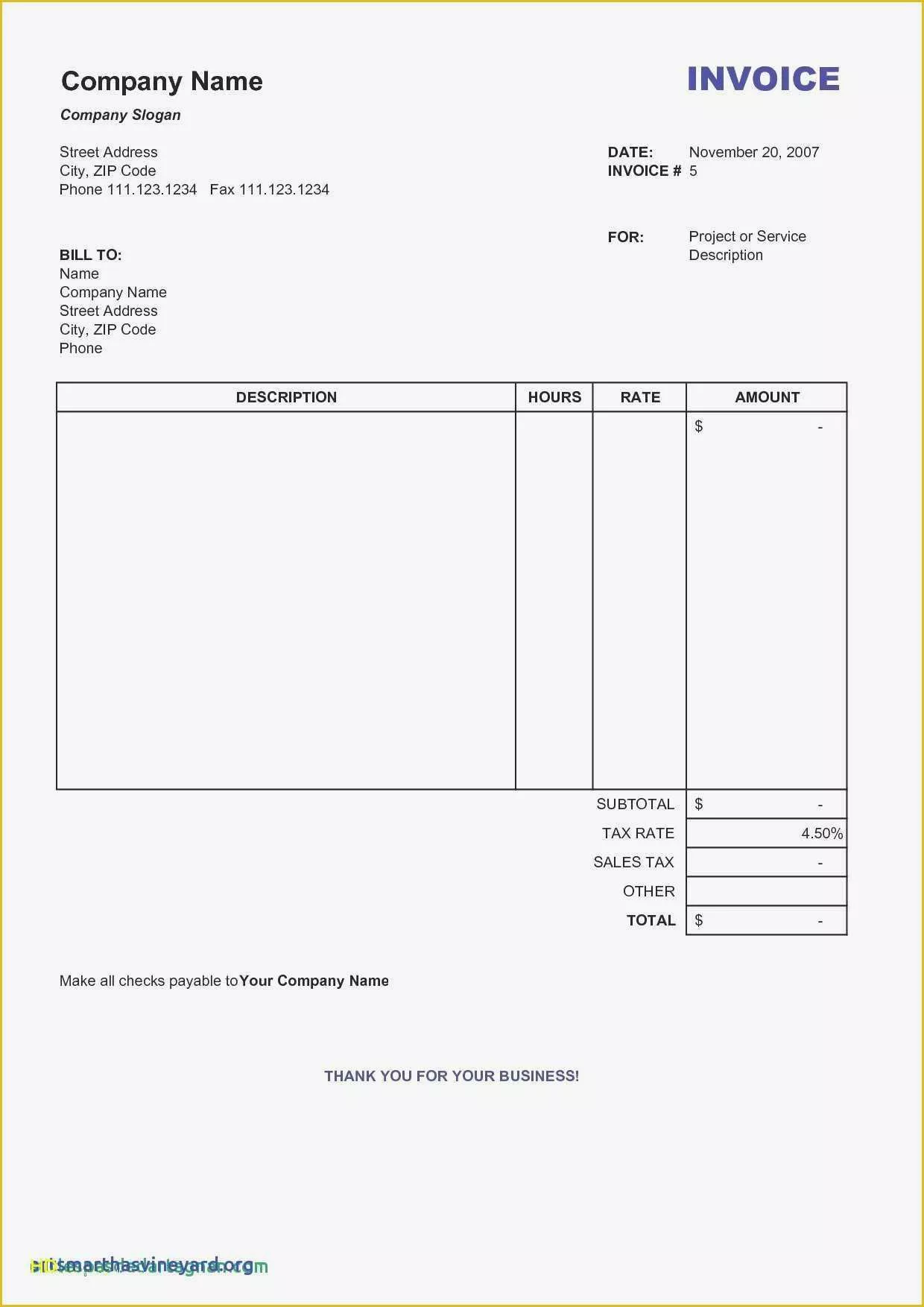 Free Editable Invoice Template Pdf Of 50 Free Blank Invoice Template Pdf