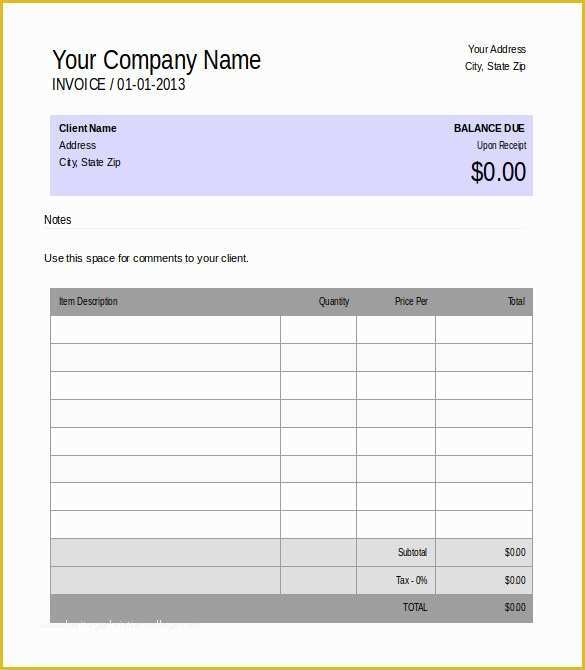 Free Editable Invoice Template Pdf Of Blank Invoice Templates