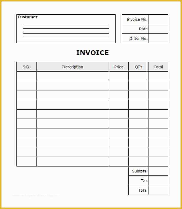Free Editable Invoice Template Pdf Of Fillable Invoice Template Word