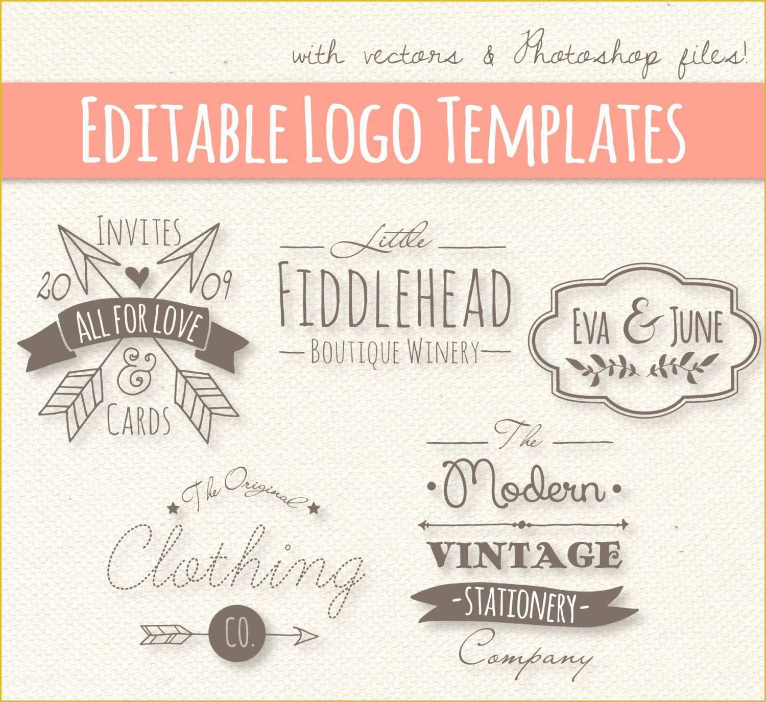 Free Editable Logo Templates Of Modern Vintage Style Logo Templates Set 4 Editable Logo