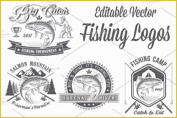 Free Editable Logo Templates Of Vector Editable Fishing Logos Logo Templates On Creative