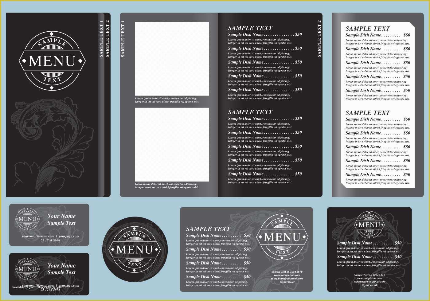 Free Editable Menu Template Of Black Menu Templates Download Free Vector Art Stock