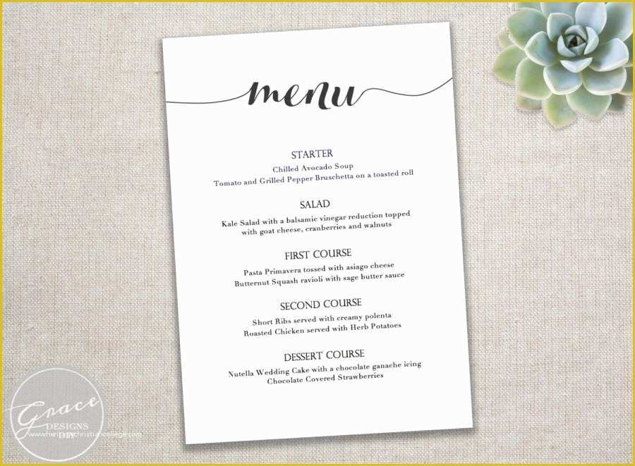 Free Editable Menu Template Of Editable Menu Template Free Invitation Template