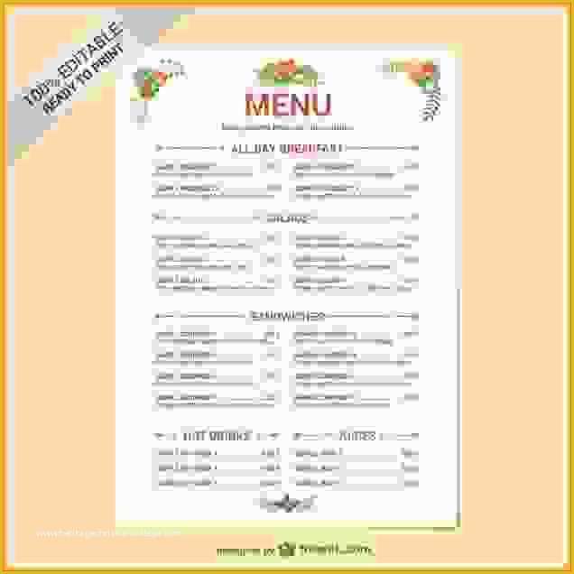 Free Editable Menu Template Of Free Restaurant Menu Templatesreference Letters Words