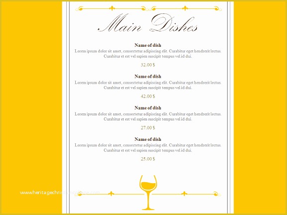 Free Editable Menu Template Of Restaurant Menu Powerpoint Template