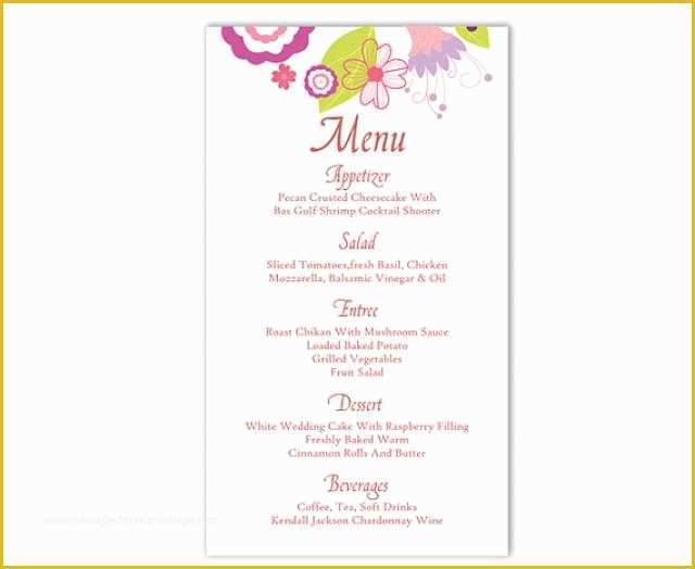 Free Editable Menu Template Of Wedding Menu Template Diy Menu Card Template Editable Text