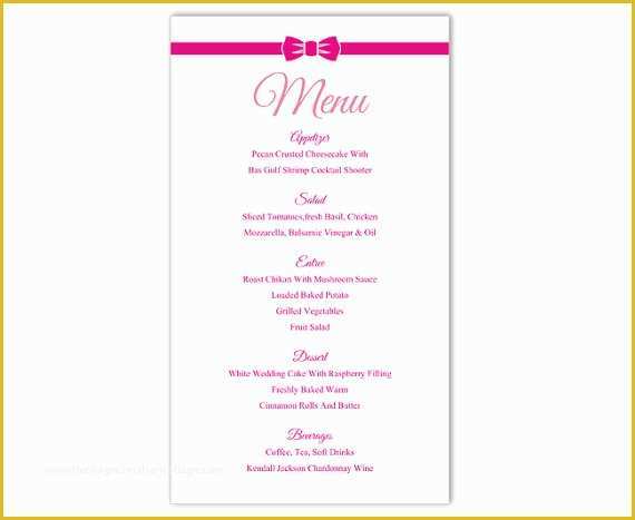 Free Editable Menu Template Of Wedding Menu Template Diy Menu Card Template Editable Text