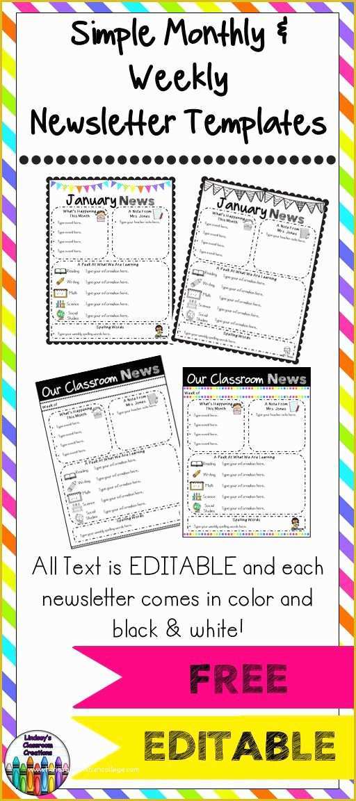 Free Editable Newsletter Templates for Teachers Of 17 Best Images About Teaching Newsletter On Pinterest