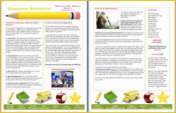 Free Editable Newsletter Templates for Teachers Of 9 Awesome Classroom Newsletter Templates & Designs