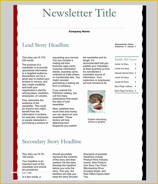 Free Editable Newsletter Templates for Word Of 6 Free Newsletter Word Templates Excel Pdf formats