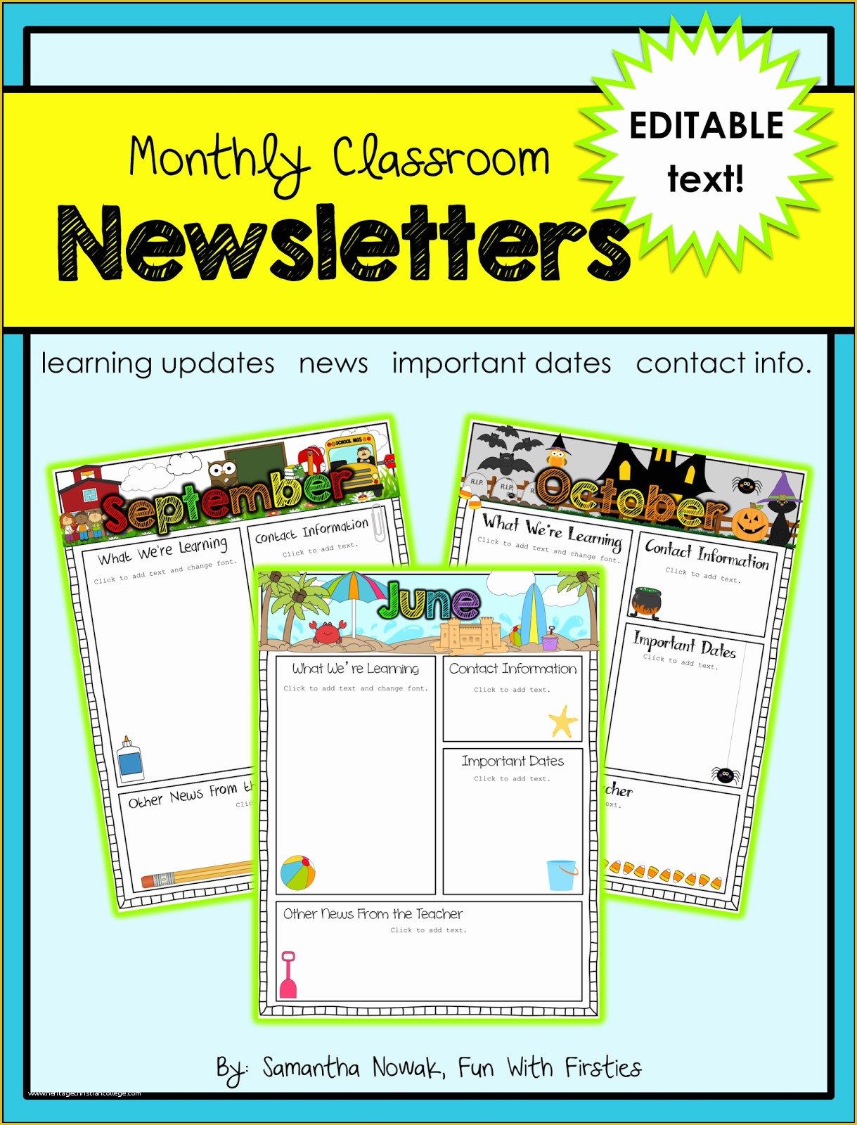 Free Editable Newsletter Templates For Word Of Fun With Firsties Best 