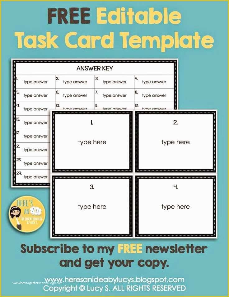 Free Editable Newsletter Templates Of Best 25 Free Task Cards Ideas On Pinterest