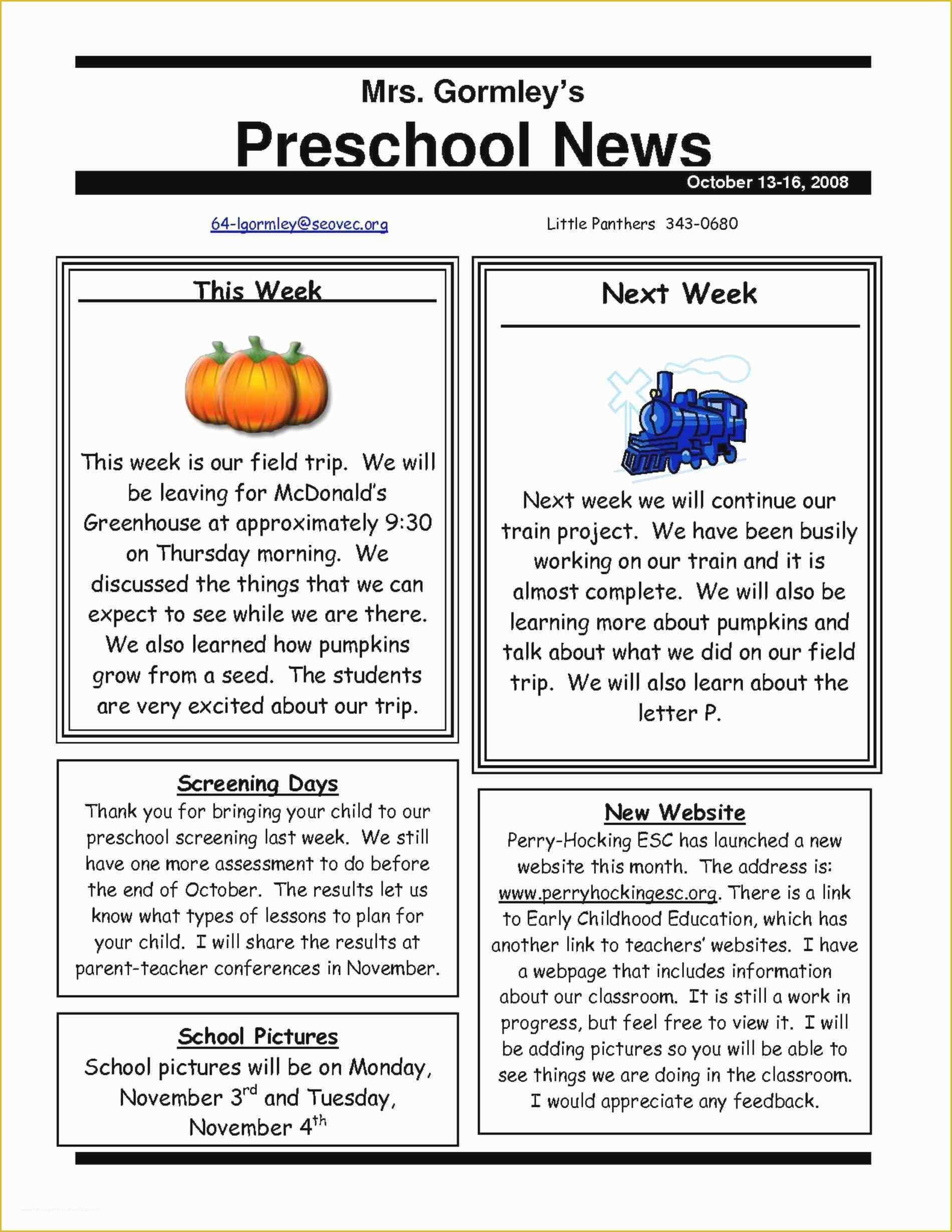 Free Editable Newsletter Templates Of Elegant Free Editable Newsletter Templates for Preschool