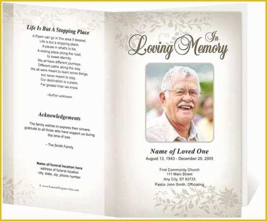Free Editable Obituary Template Of 21 Free Free Funeral Program Template Word Excel formats