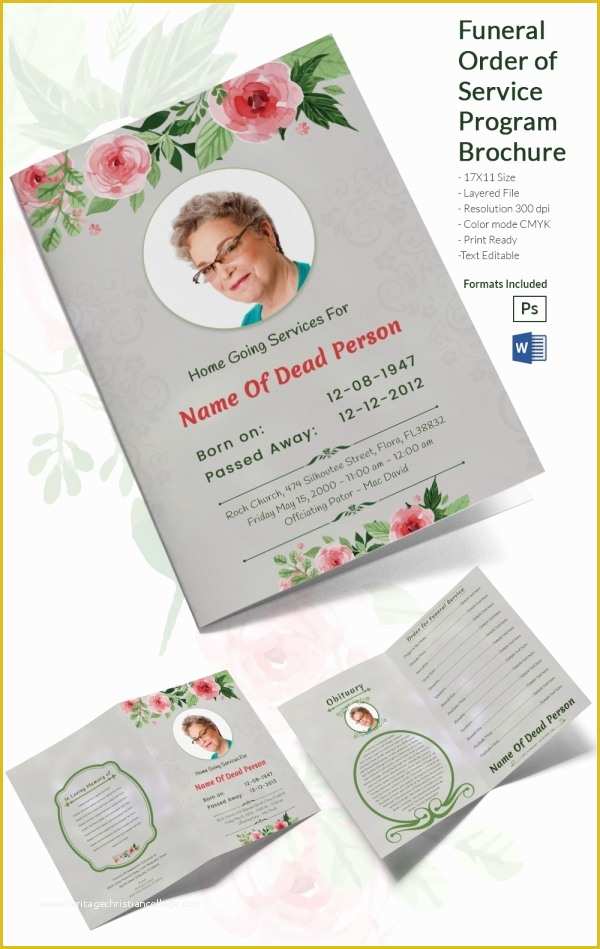 Free Editable Obituary Template Of 31 Funeral Program Templates – Free Word Pdf Psd