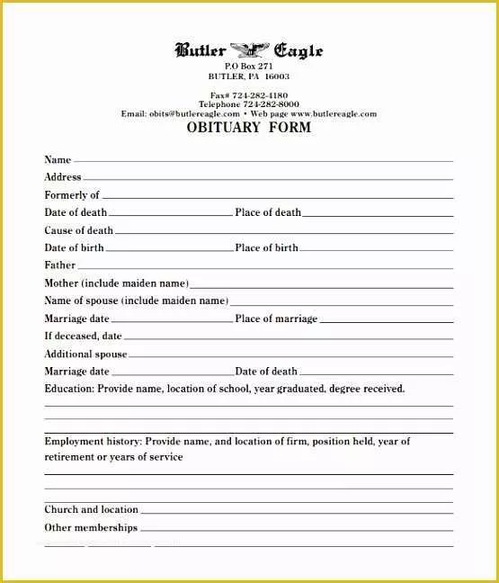 Free Editable Obituary Template Of 4 Editable Obituary Template Sampletemplatess